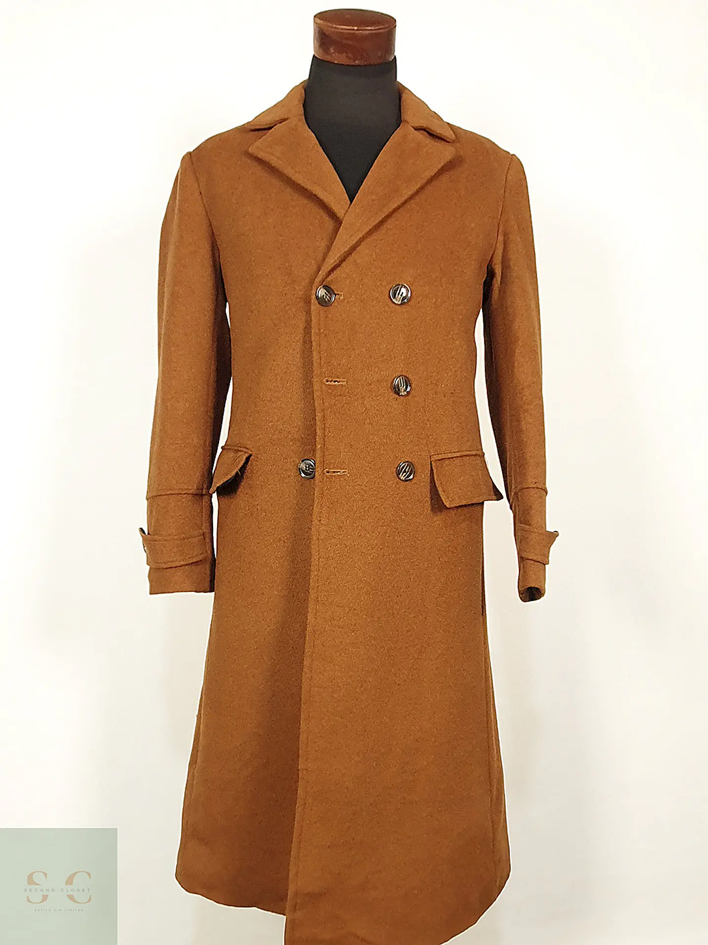 Abrigo Camel Japonés 80% Lana Talla SM 2