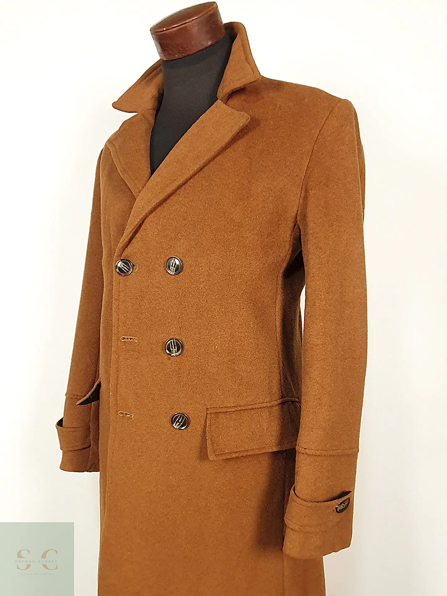 Abrigo Camel Japonés 80% Lana Talla SM 7