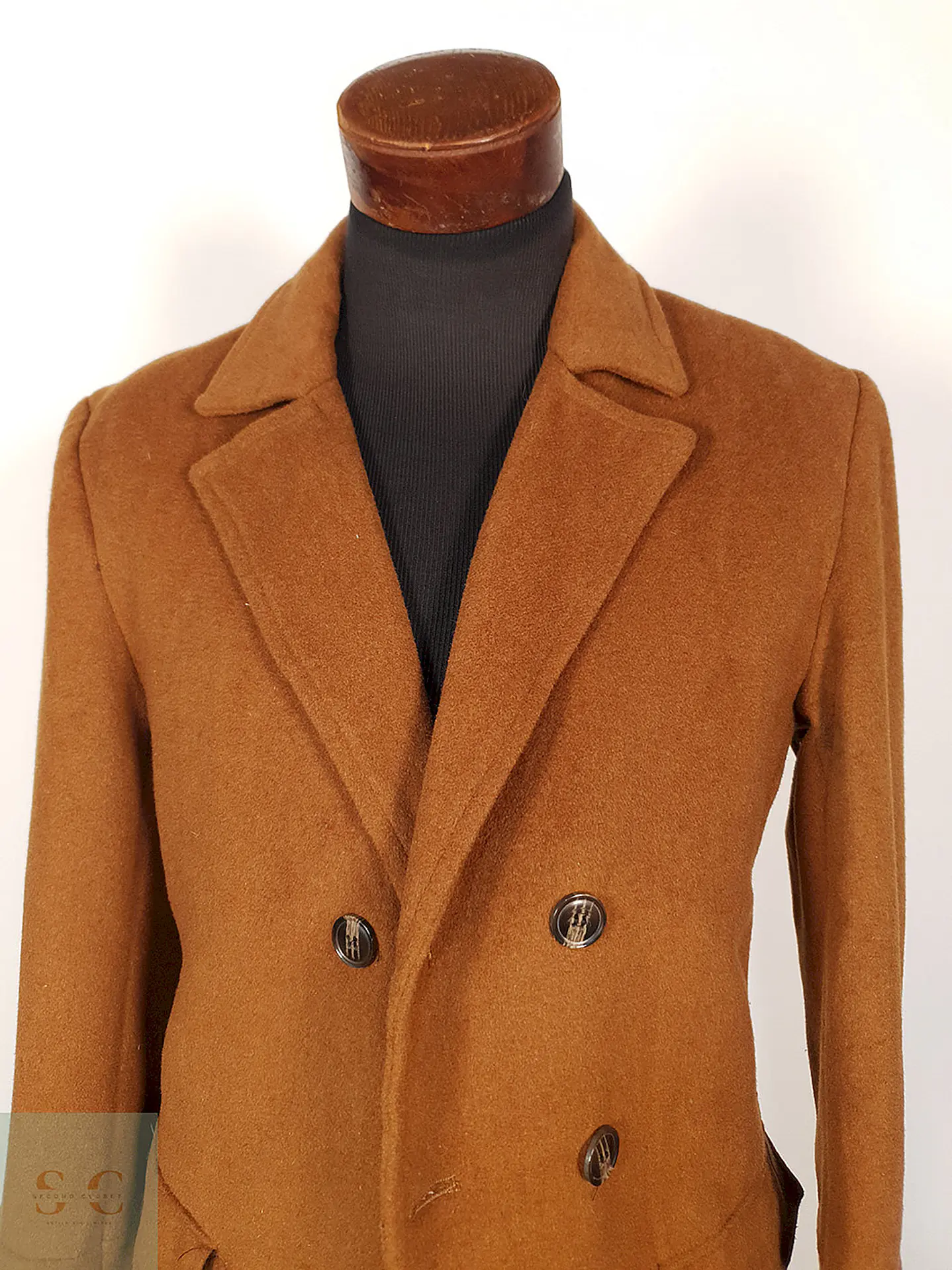Abrigo Camel Japonés 80% Lana Talla SM 16
