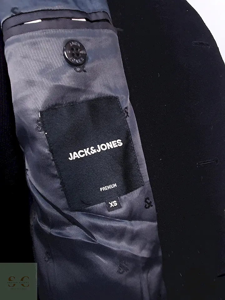 Abrigo Jack & Jones Negro 50% Lana Talla XS-S 10