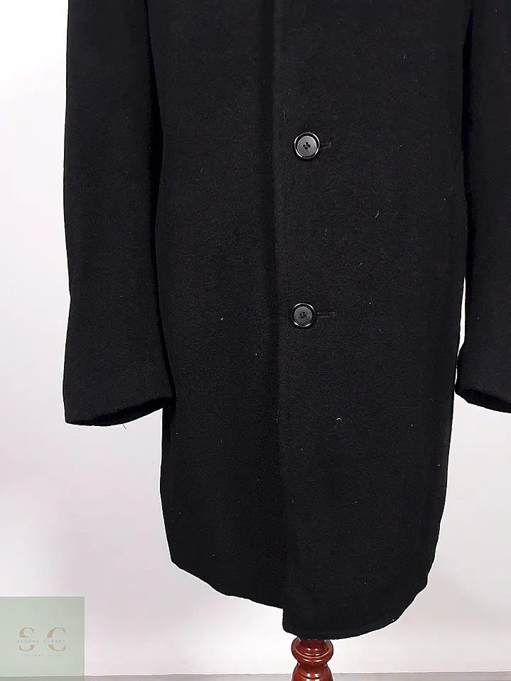 Abrigo Ralph Lauren Negro Lana Cashmere Talla XL 2