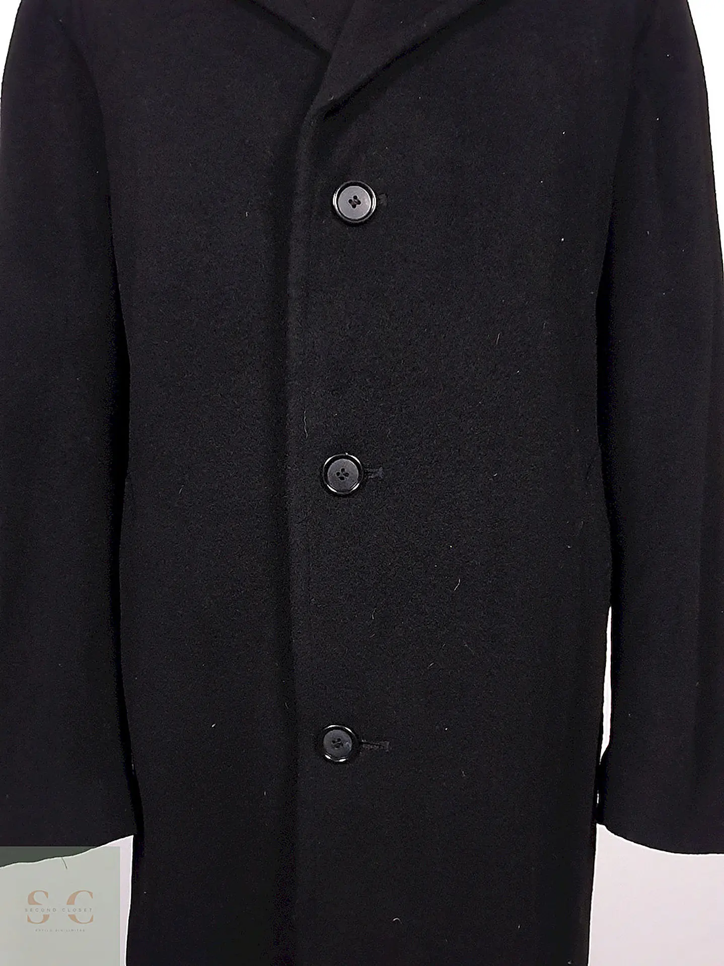 Abrigo Ralph Lauren Negro Lana Cashmere Talla XL 3