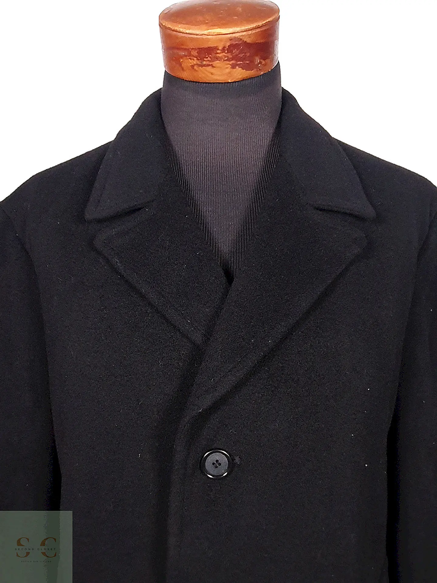 Abrigo Ralph Lauren Negro Lana Cashmere Talla XL 4