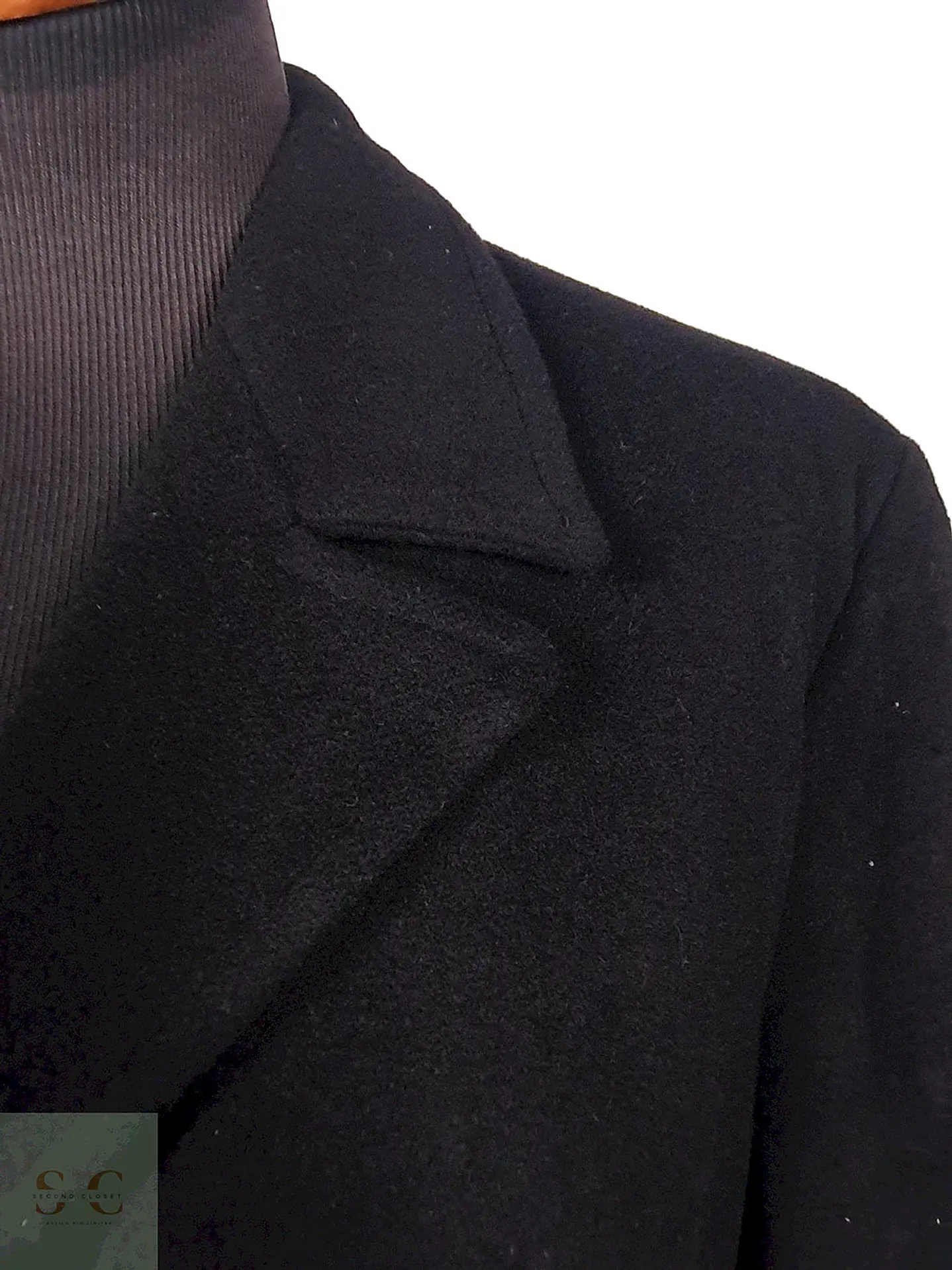 Abrigo Ralph Lauren Negro Lana Cashmere Talla XL 5