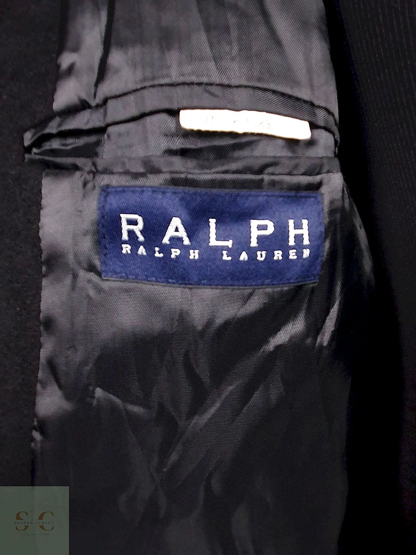 Abrigo Ralph Lauren Negro Lana Cashmere Talla XL 10