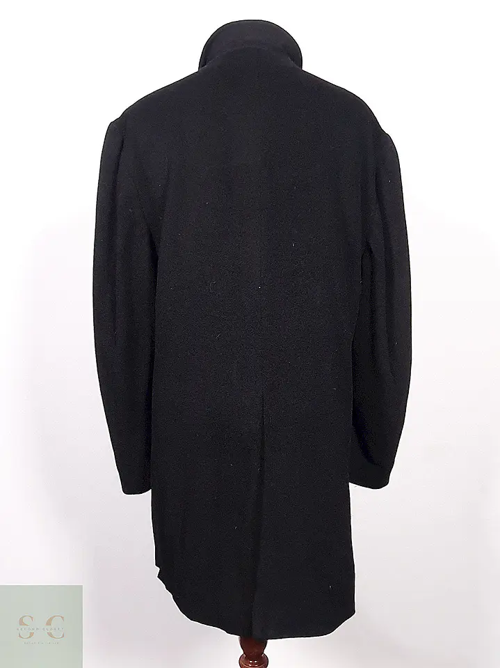 Abrigo Ralph Lauren Negro Lana Cashmere Talla XL 14