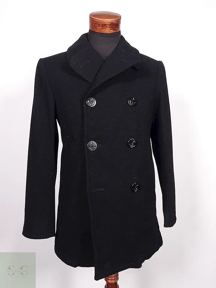 Abrigo Marinero Cavalier Clothes Negro 100% Lana Talla M 3