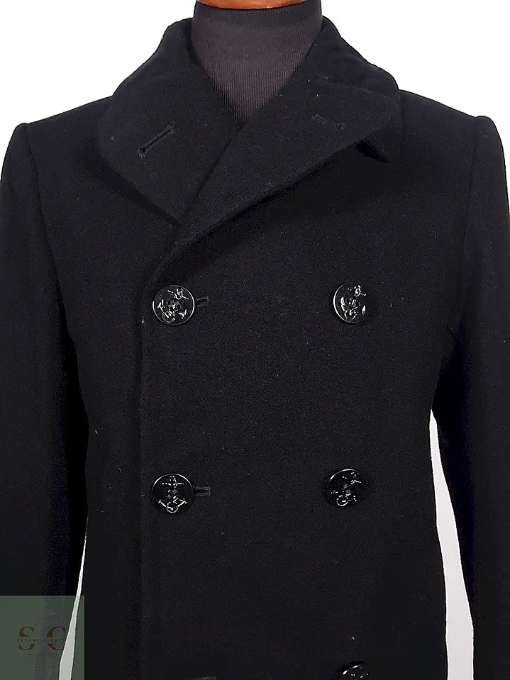 Abrigo Marinero Cavalier Clothes Negro 100% Lana Talla M 5