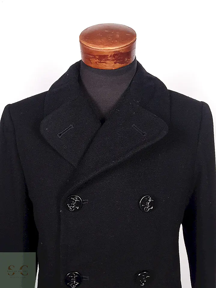 Abrigo Marinero Cavalier Clothes Negro 100% Lana Talla M 6