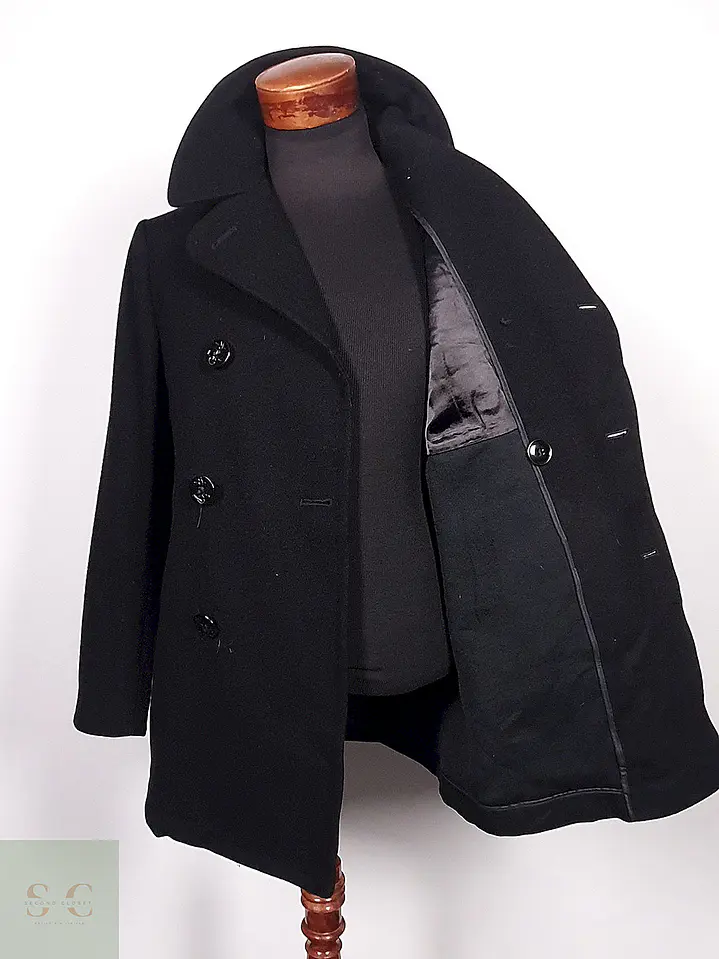 Abrigo Marinero Cavalier Clothes Negro 100% Lana Talla M 1