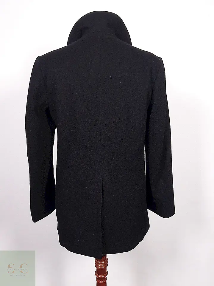 Abrigo Marinero Cavalier Clothes Negro 100% Lana Talla M 13