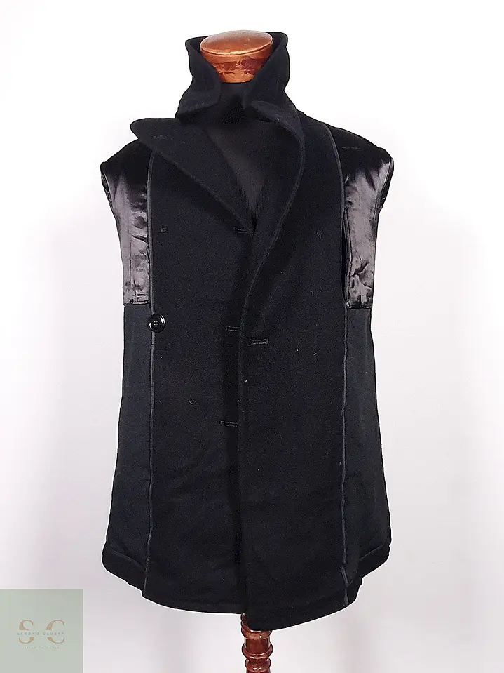 Abrigo Marinero Cavalier Clothes Negro 100% Lana Talla M 17