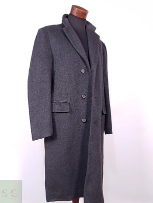 Abrigo Largo Plomo The Original Teller Coat Lana Talla L