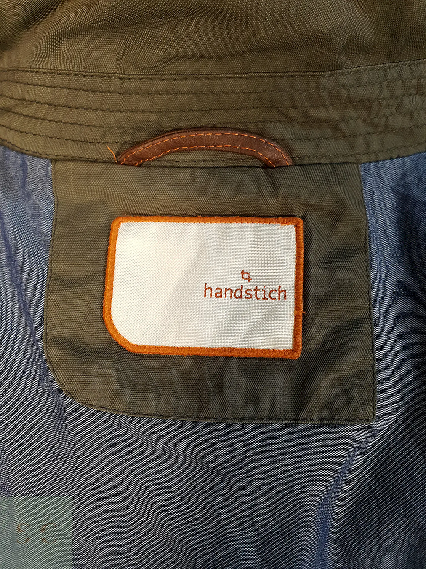Chaqueta Handstich Militar Verde con Parches de Cuero Talla M 8