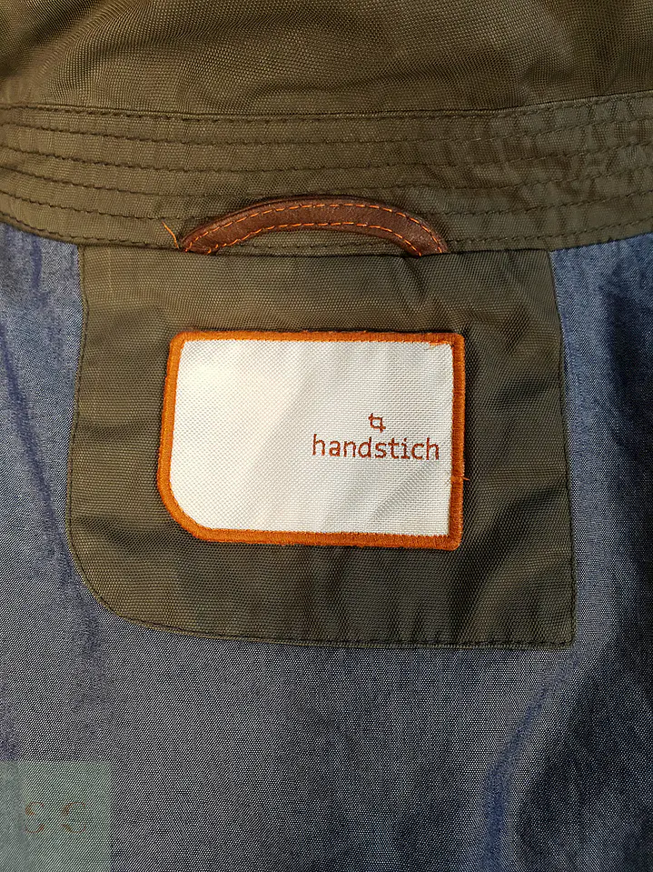 Chaqueta Handstich Militar Verde con Parches de Cuero Talla M 8