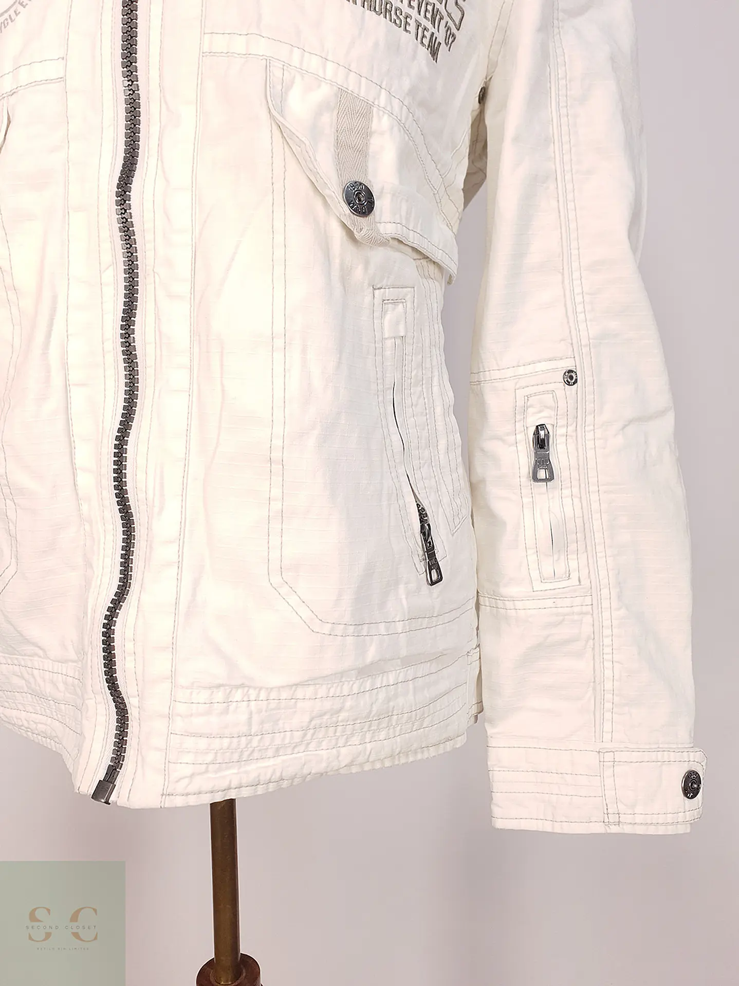 Chaqueta Denim Blanca Talla L 2
