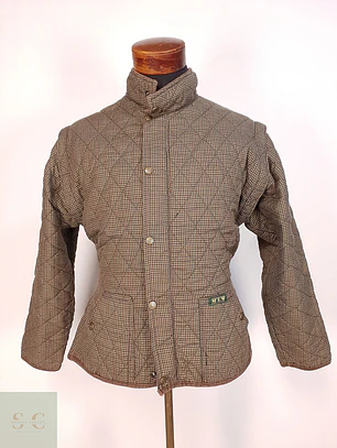 Chaqueta Acolchada Vintage MLW Verde Café – Diseño Quilted – Talla M