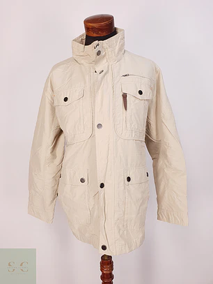 Chaqueta Outdoor Beige Hombre – Estilo Safari / Utility – Talla LXL