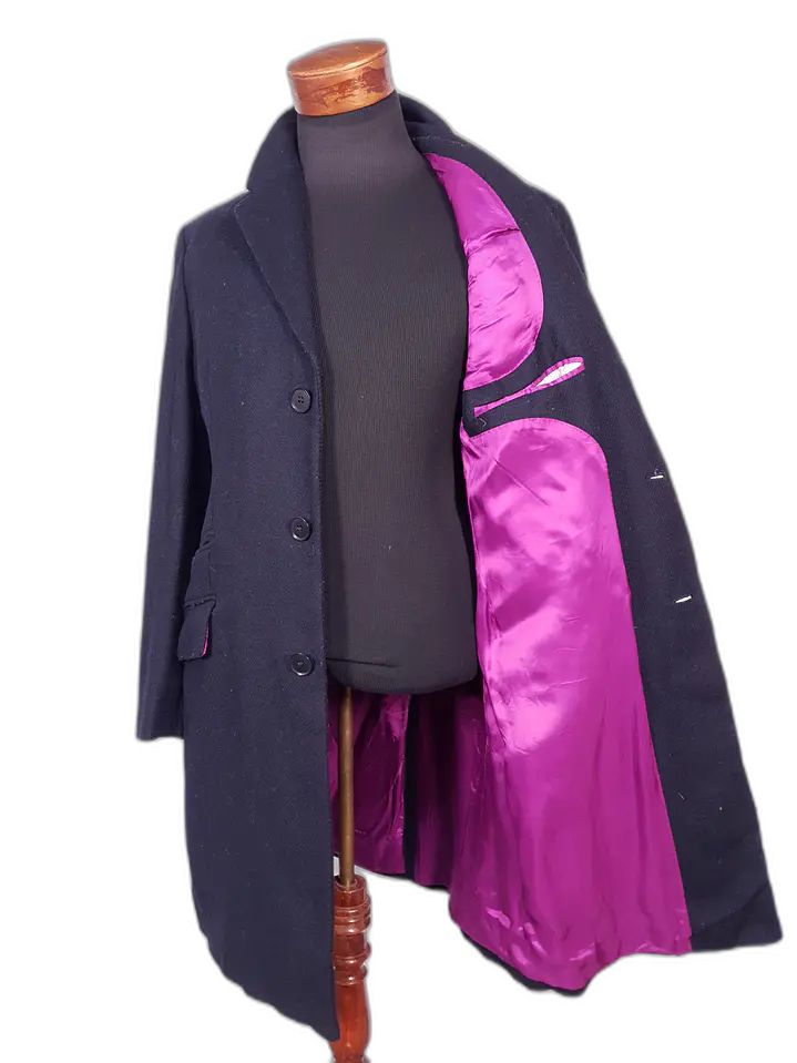 Abrigo Charles Tyrwhitt Azul Lana Italiano Talla M 13