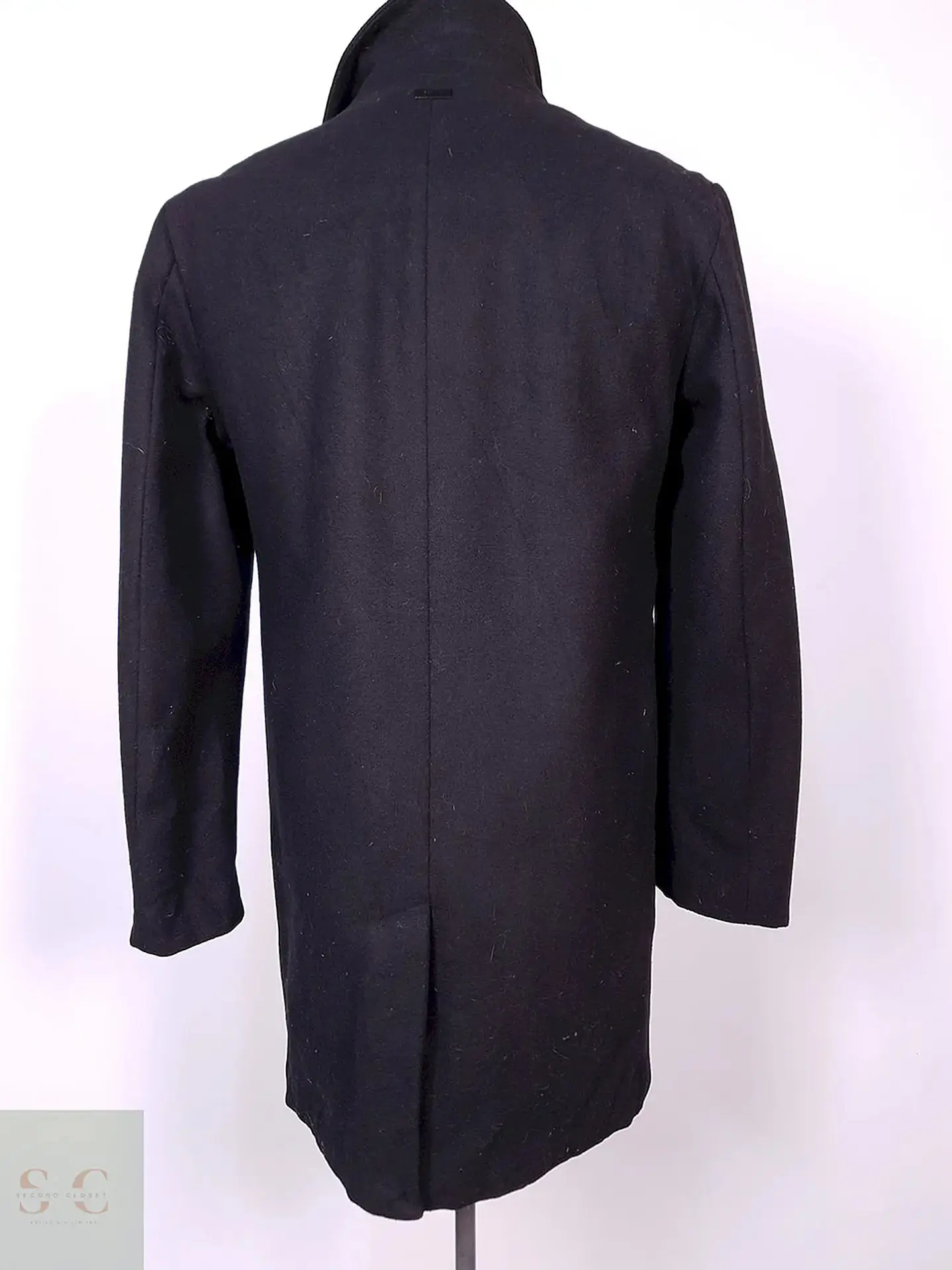 Abrigo clásico DKNY Negro Lana Talla SM 11