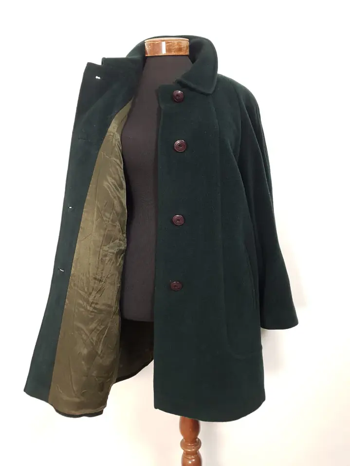 Abrigo Mujer Steinbock Himalaya 100% Lana Verde Bosque – Talla XL 13