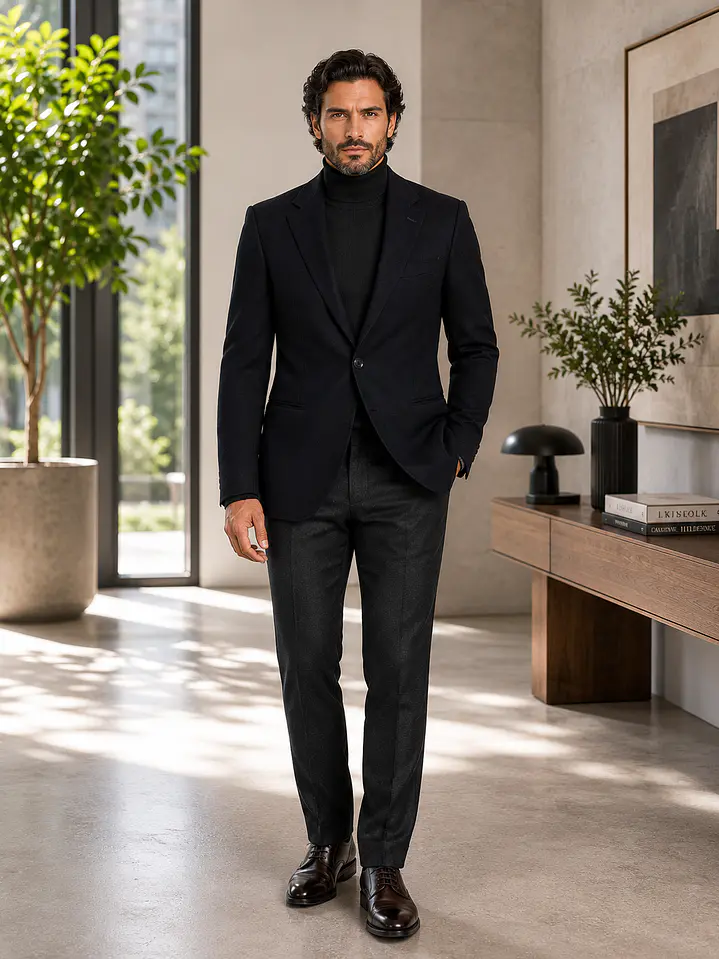 Blazer Formal Negro 100% Lana Virgen cashmere- Talla SM 3