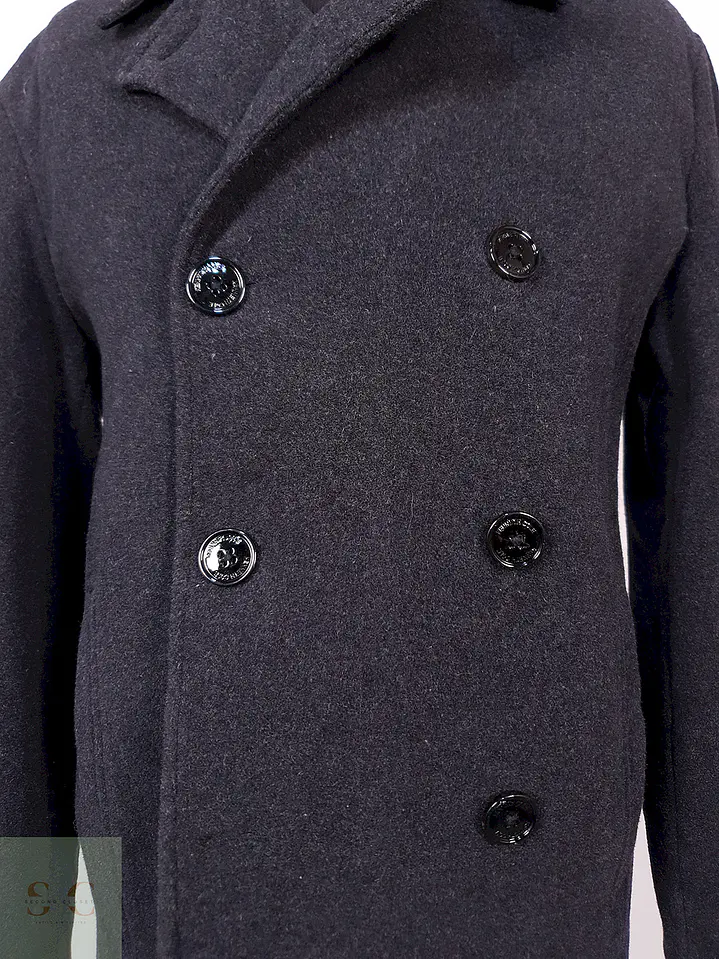 Abrigo Marinero Kenneth Cole Plomo 75% Lana Talla L 4