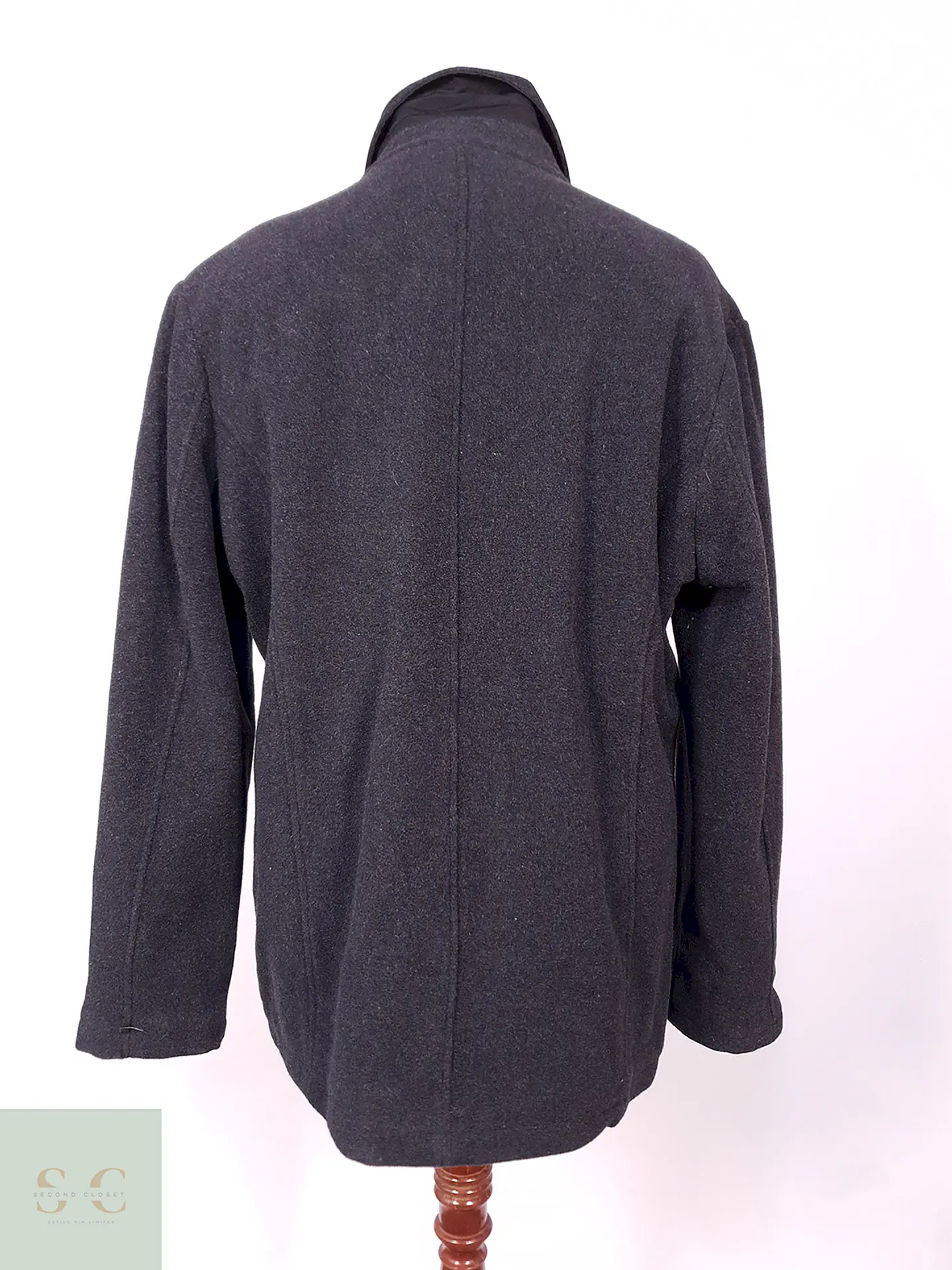 Abrigo Marinero Kenneth Cole Plomo 75% Lana Talla L 11