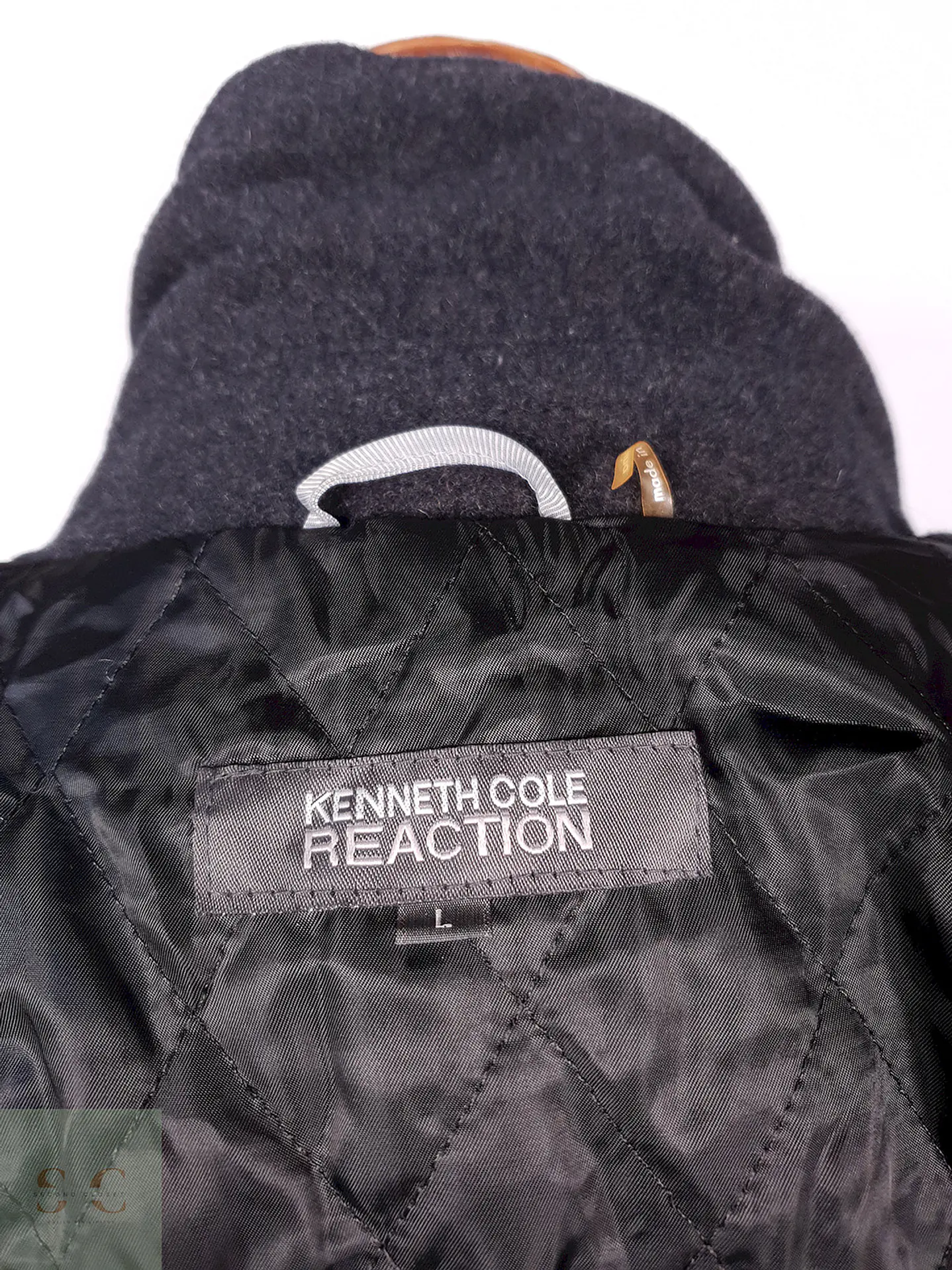 Abrigo Marinero Kenneth Cole Plomo 75% Lana Talla L 12