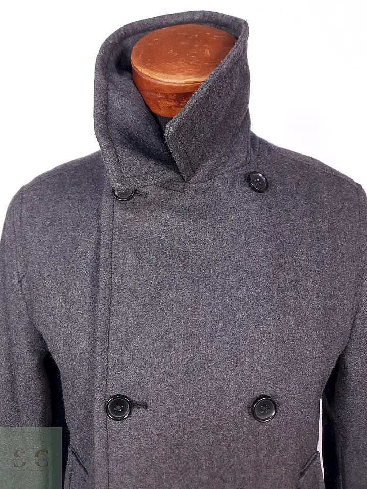 Abrigo Marinero Merona Plomo 65% Lana Talla S 7