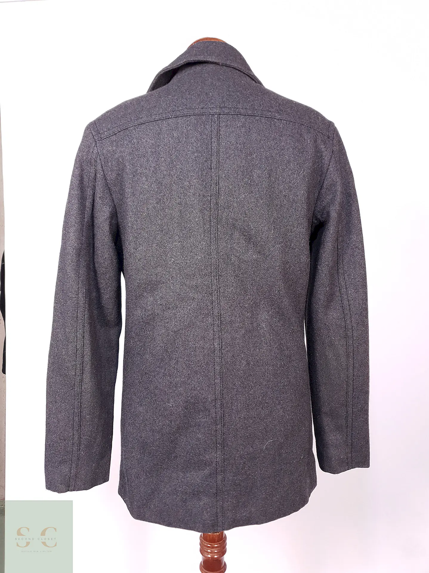 Abrigo Marinero Merona Plomo 65% Lana Talla S 11