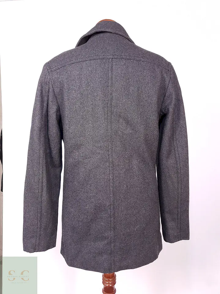 Abrigo Marinero Merona Plomo 65% Lana Talla S 11