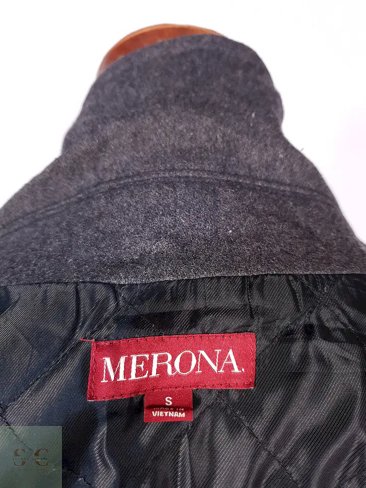 Abrigo Marinero Merona Plomo 65% Lana Talla S 12