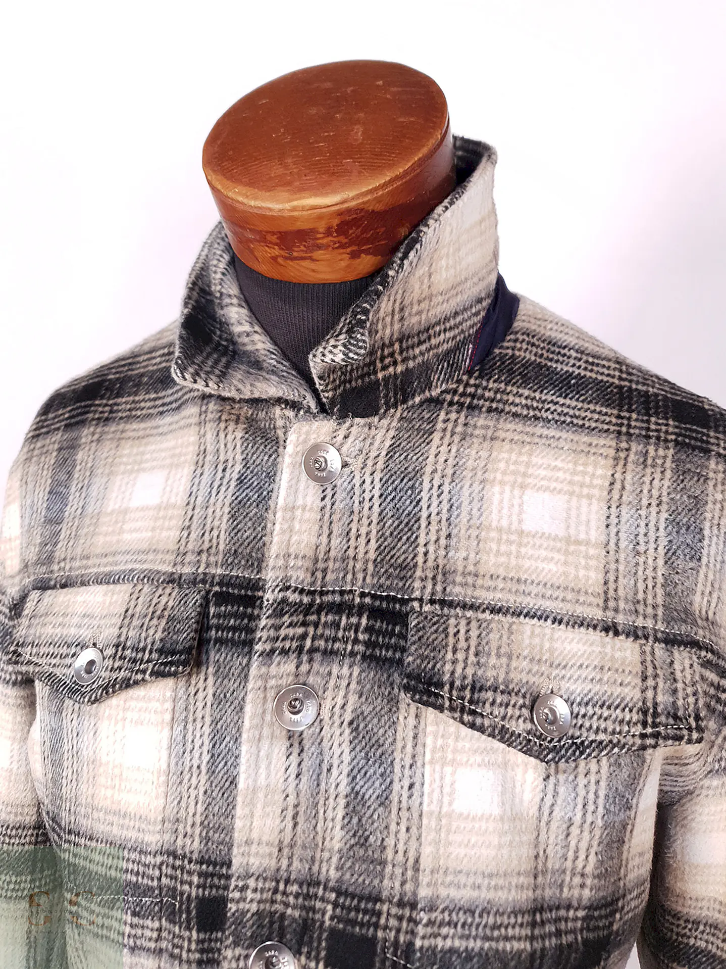 Chaqueta Zara Man Beige Negro Leñadora Talla ML 6