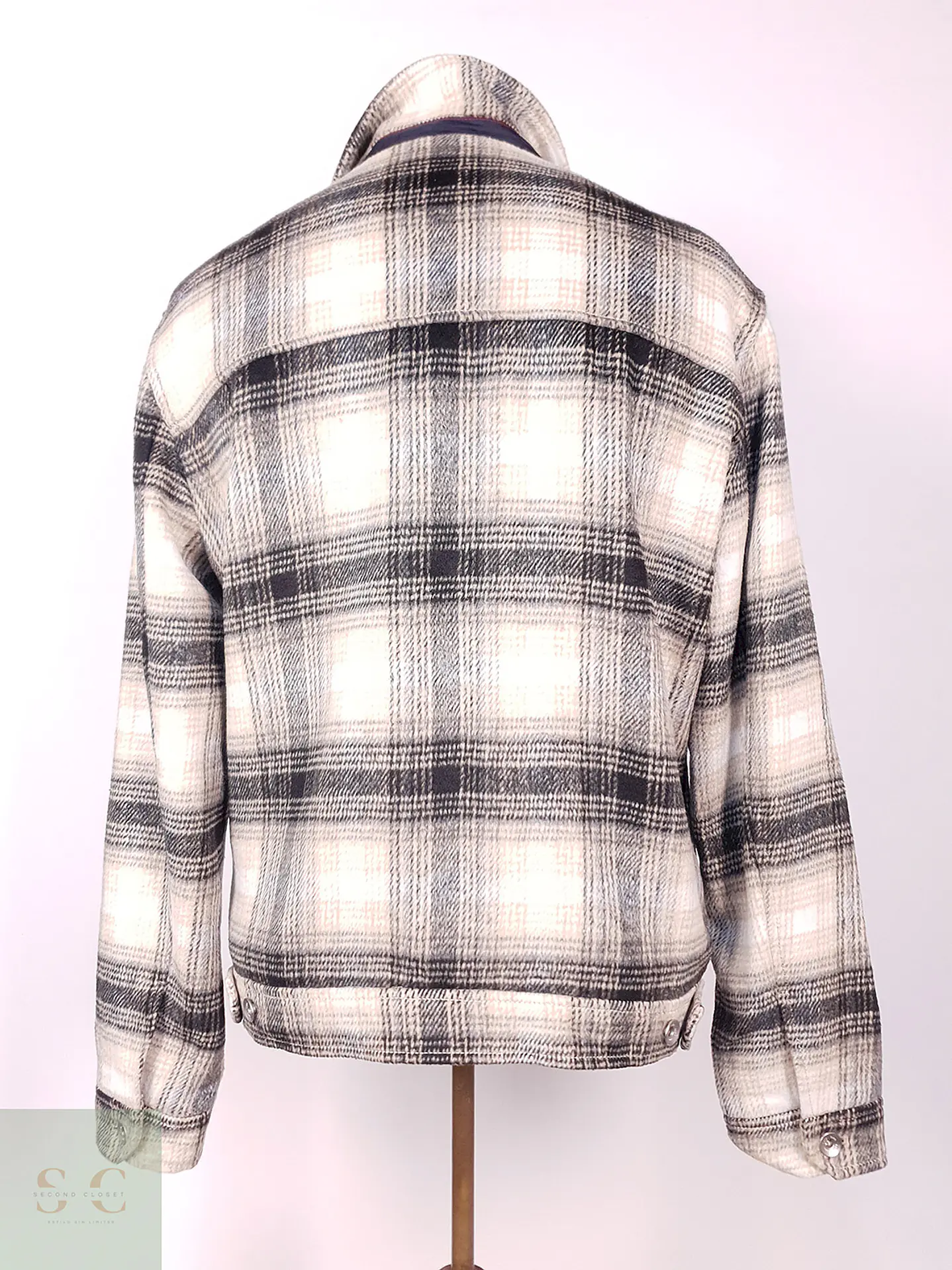 Chaqueta Zara Man Beige Negro Leñadora Talla ML 10