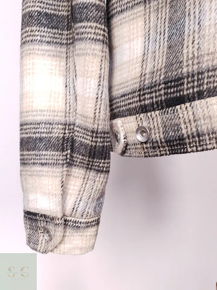 Chaqueta Zara Man Beige Negro Leñadora Talla ML 11