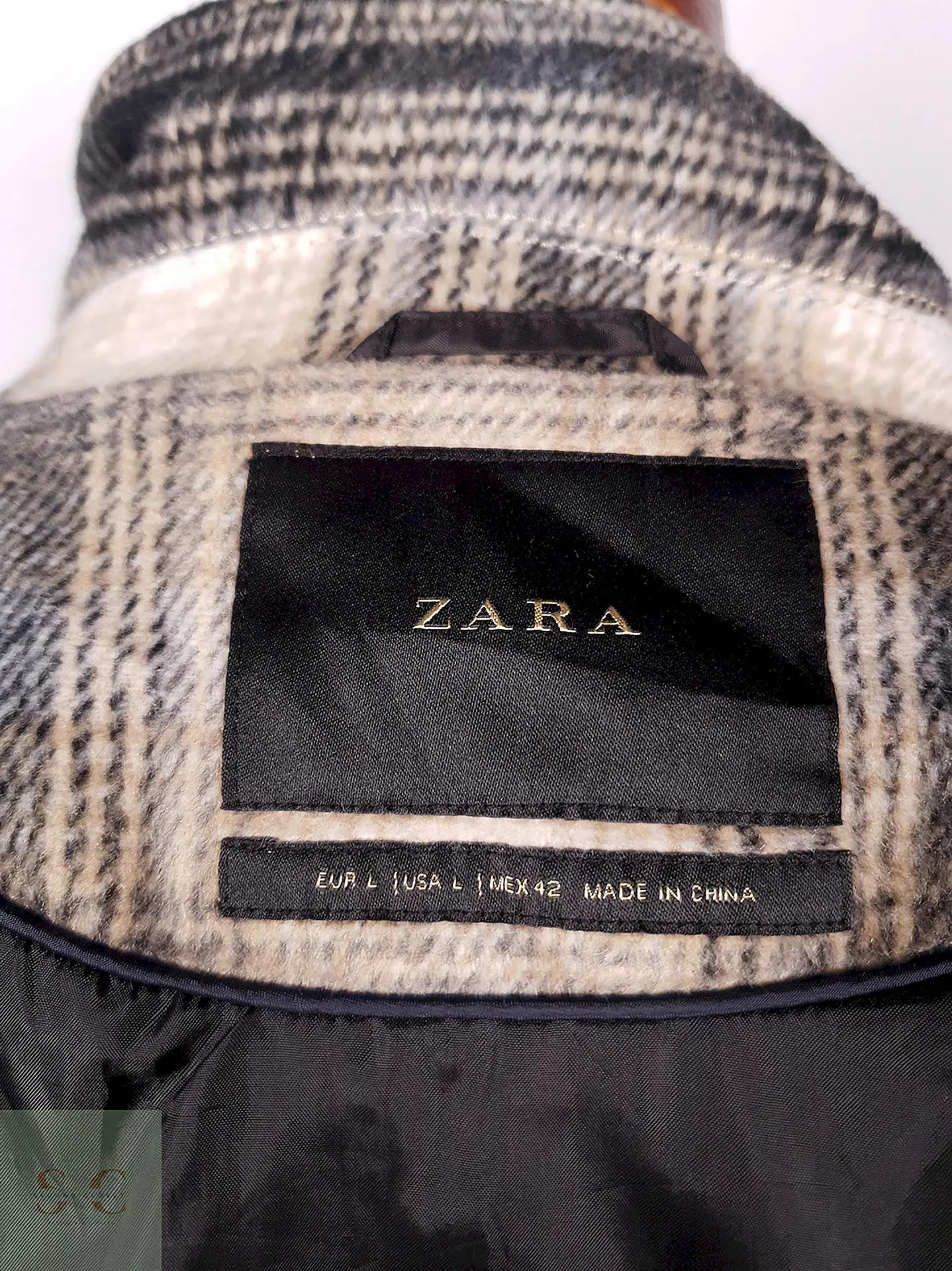 Chaqueta Zara Man Beige Negro Leñadora Talla ML 12