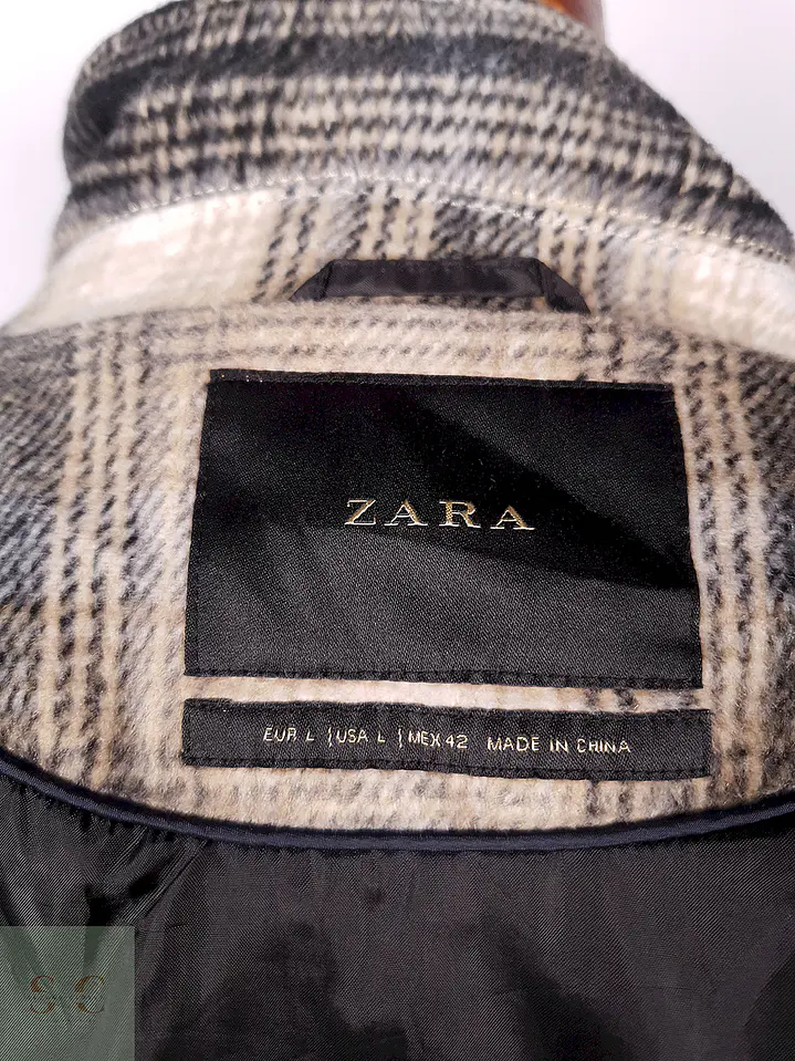 Chaqueta Zara Man Beige Negro Leñadora Talla ML 12