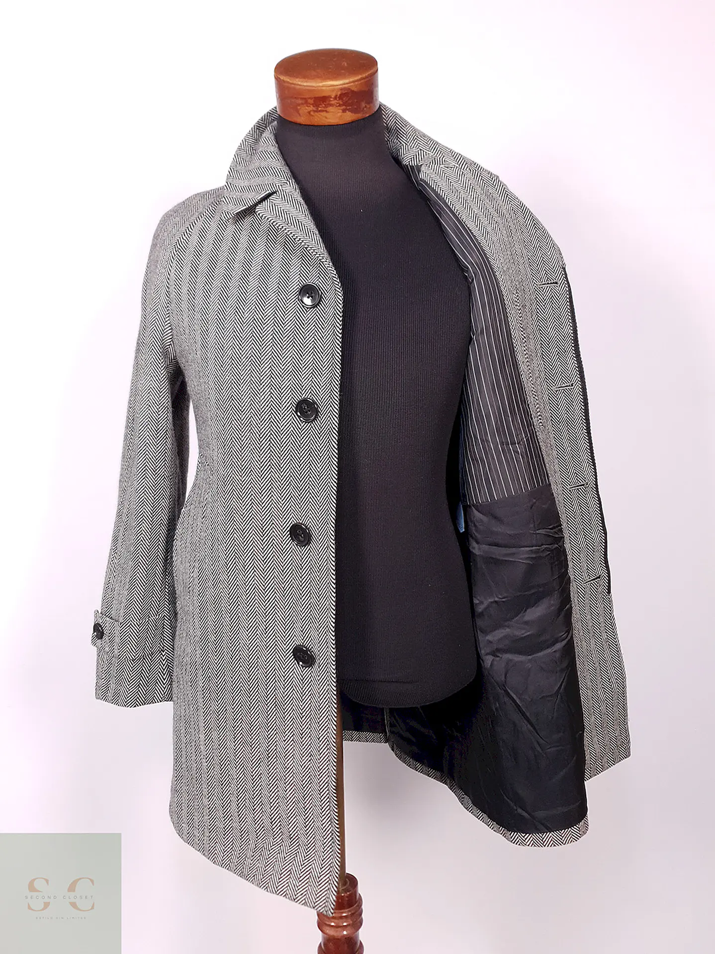 Abrigo Crowded Closet by Mens Bigi Japonés 70% Lana Talla S 9