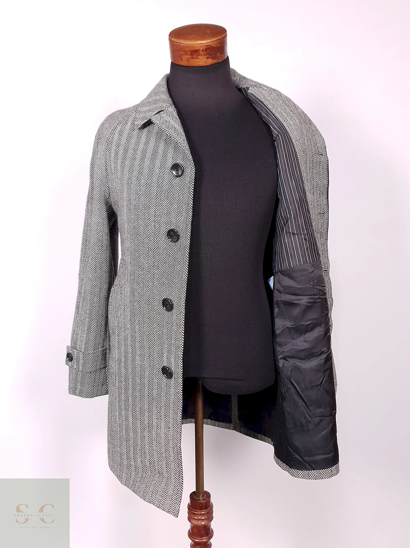 Abrigo Crowded Closet by Mens Bigi Japonés 70% Lana Talla S 11