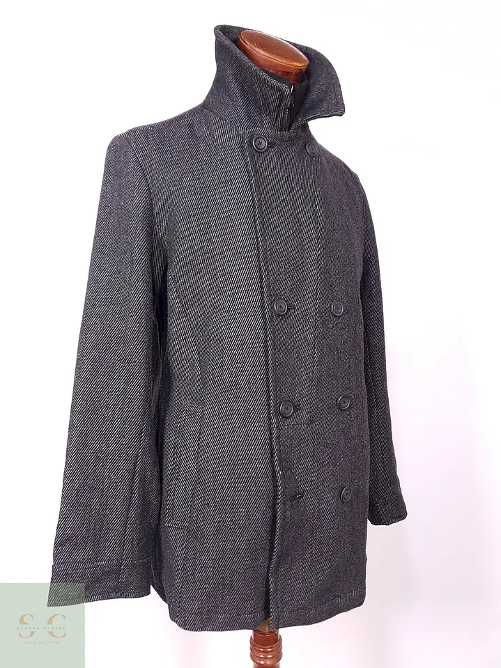 Abrigo Marinero American Rag Plomo 55% Lana Talla M 7