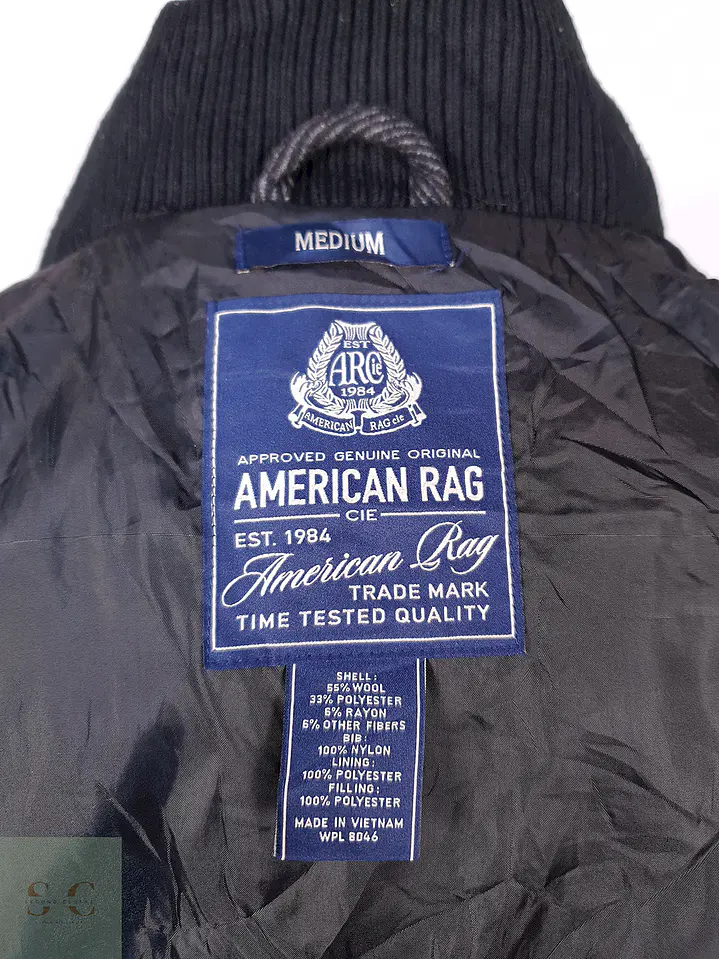 Abrigo Marinero American Rag Plomo 55% Lana Talla M 12