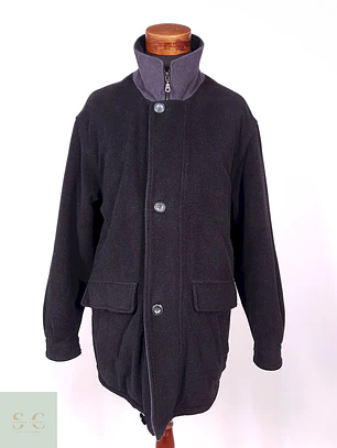 Abrigo Chaquetón Westbury Plomo Lana Virgen Angora Talla XL