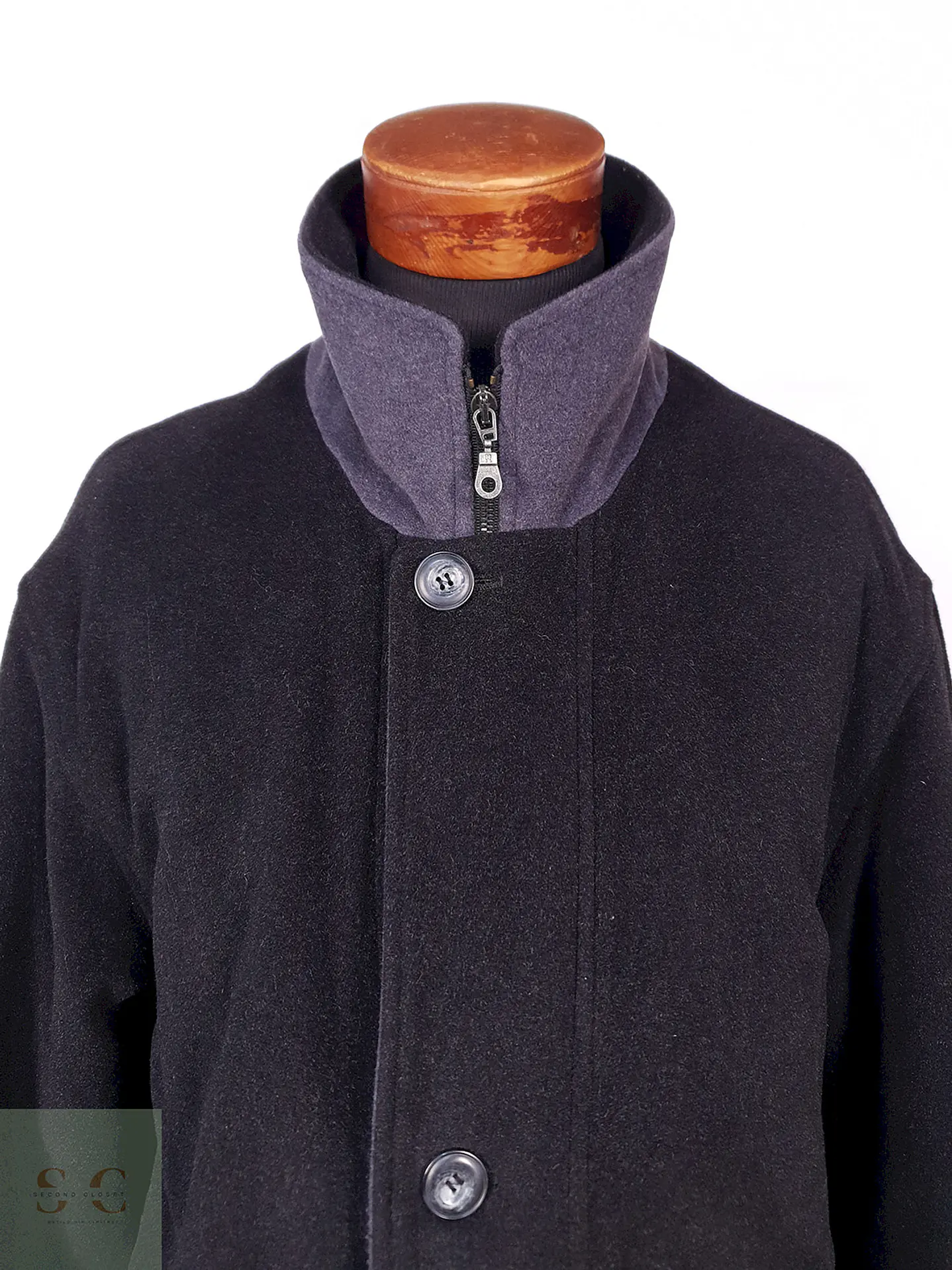 Abrigo Chaquetón Westbury Plomo Lana Virgen Angora Talla XL 5