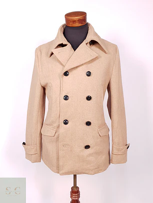 Abrigo Marinero Camel Japonés IMP Lana - Talla M Slim