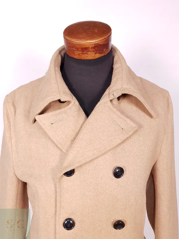 Abrigo Marinero Camel Japonés Imp Mezcla Lana Talla M 5