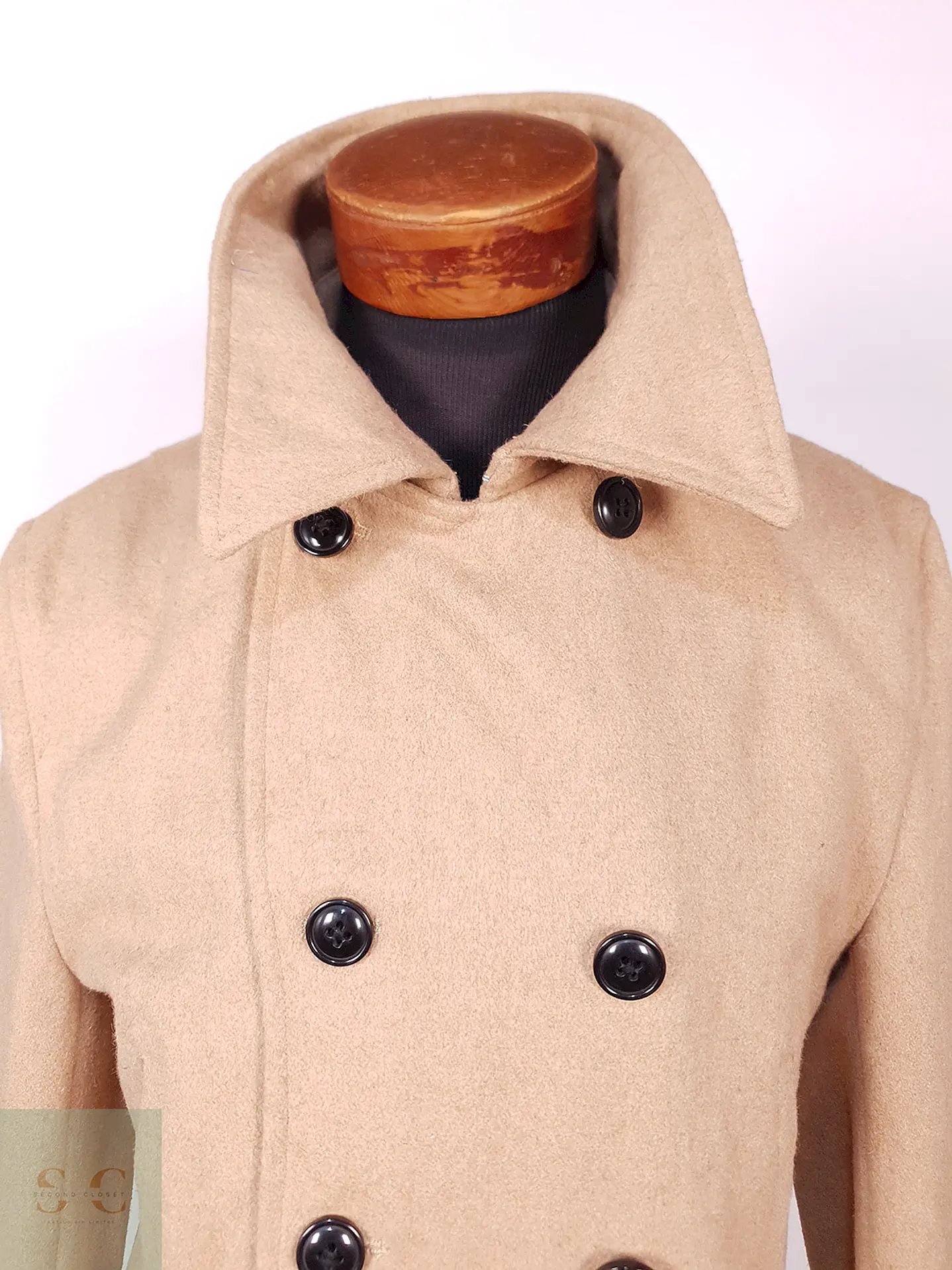 Abrigo Marinero Camel Japonés Imp Mezcla Lana Talla M 7