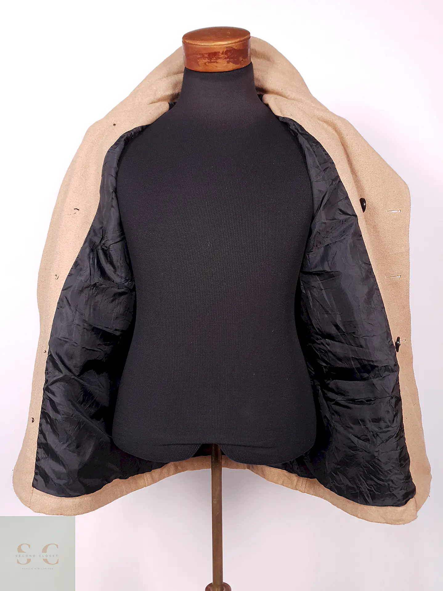 Abrigo Marinero Camel Japonés Imp Mezcla Lana Talla M 10