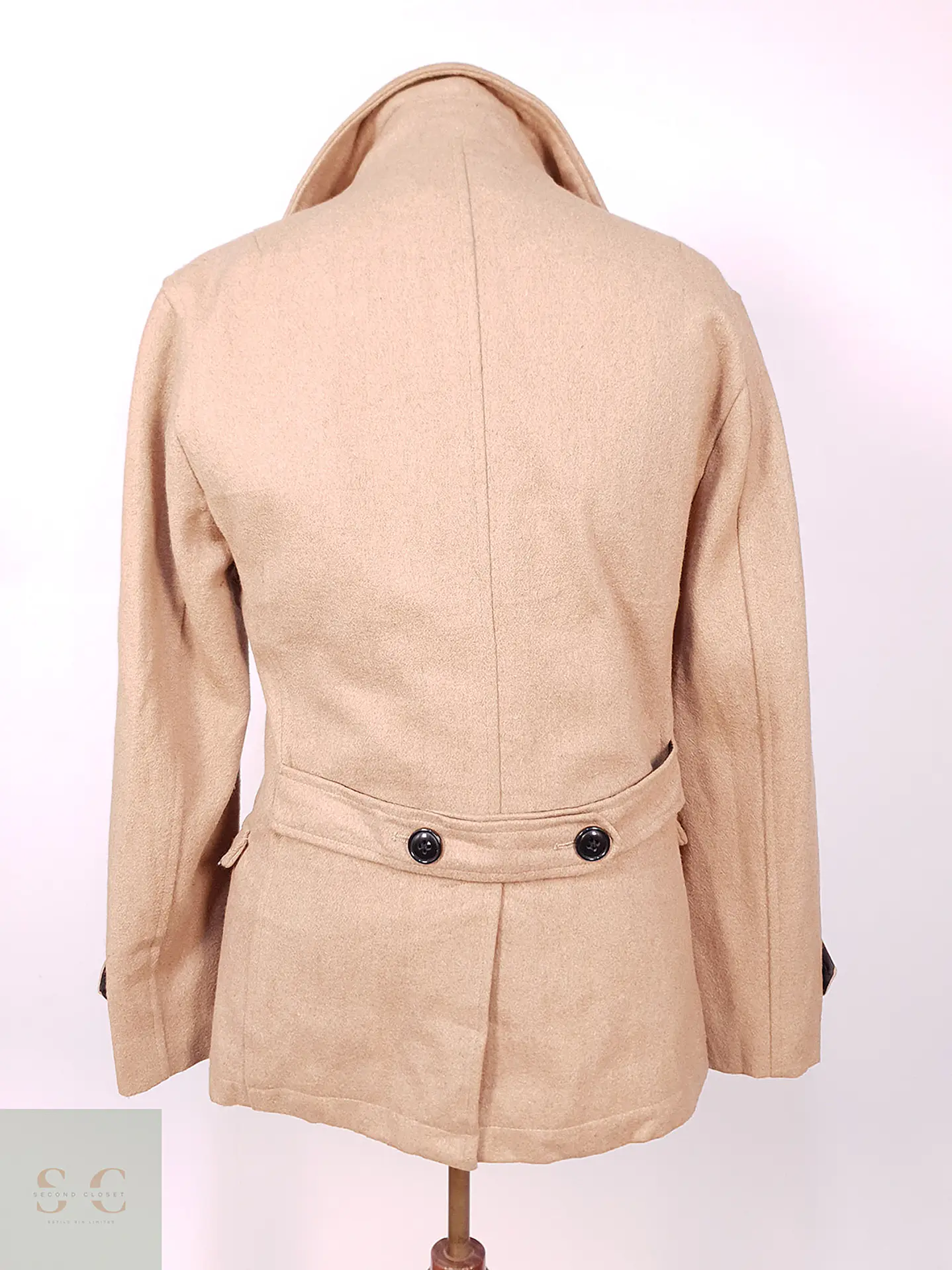 Abrigo Marinero Camel Japonés Imp Mezcla Lana Talla M 11