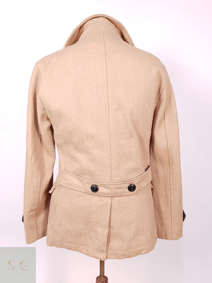 Abrigo Marinero Camel Japonés Imp Mezcla Lana Talla M 11